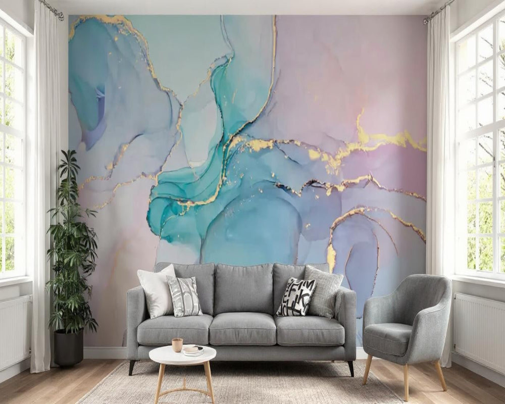 3D Wallpaper Aqua Marble Dream